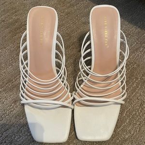 White Strappy Mule